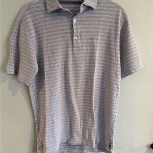 Men's Lavender Striped Polo Shirt